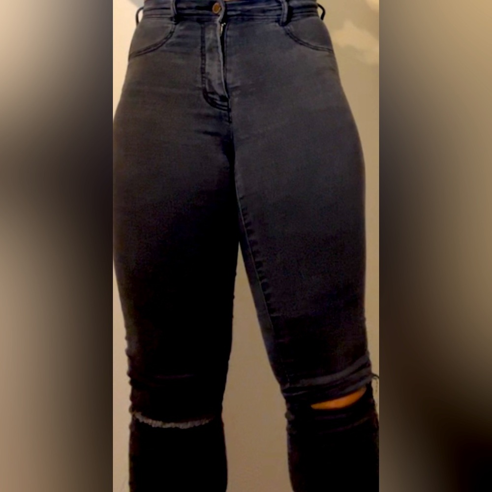 Dark Gray Denim Skinny Jeans